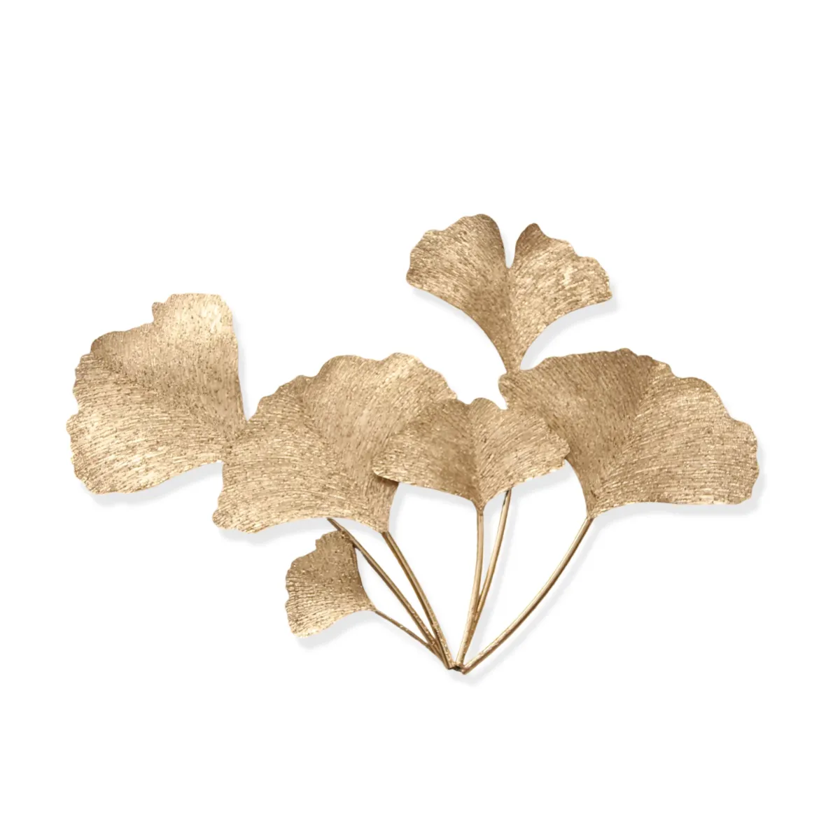 Golden Metal Ginkgo Leaves Wall Art