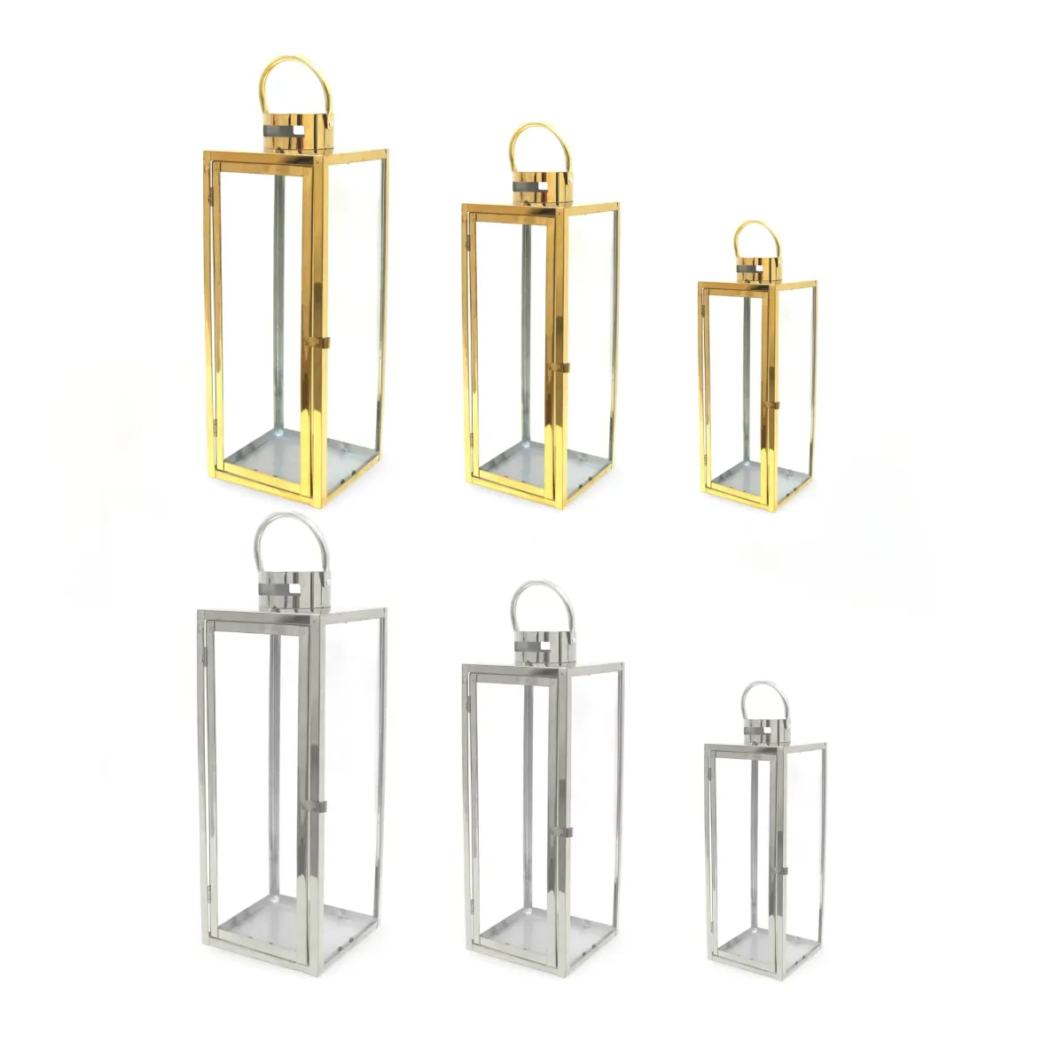 Elegant Glass Lantern with Ring Handle – Stylish Ramadan Decoratives for Ambient Lighting