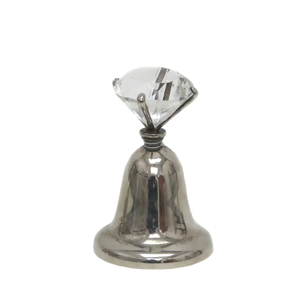 Silver Plated Bell With Diamond On Top
