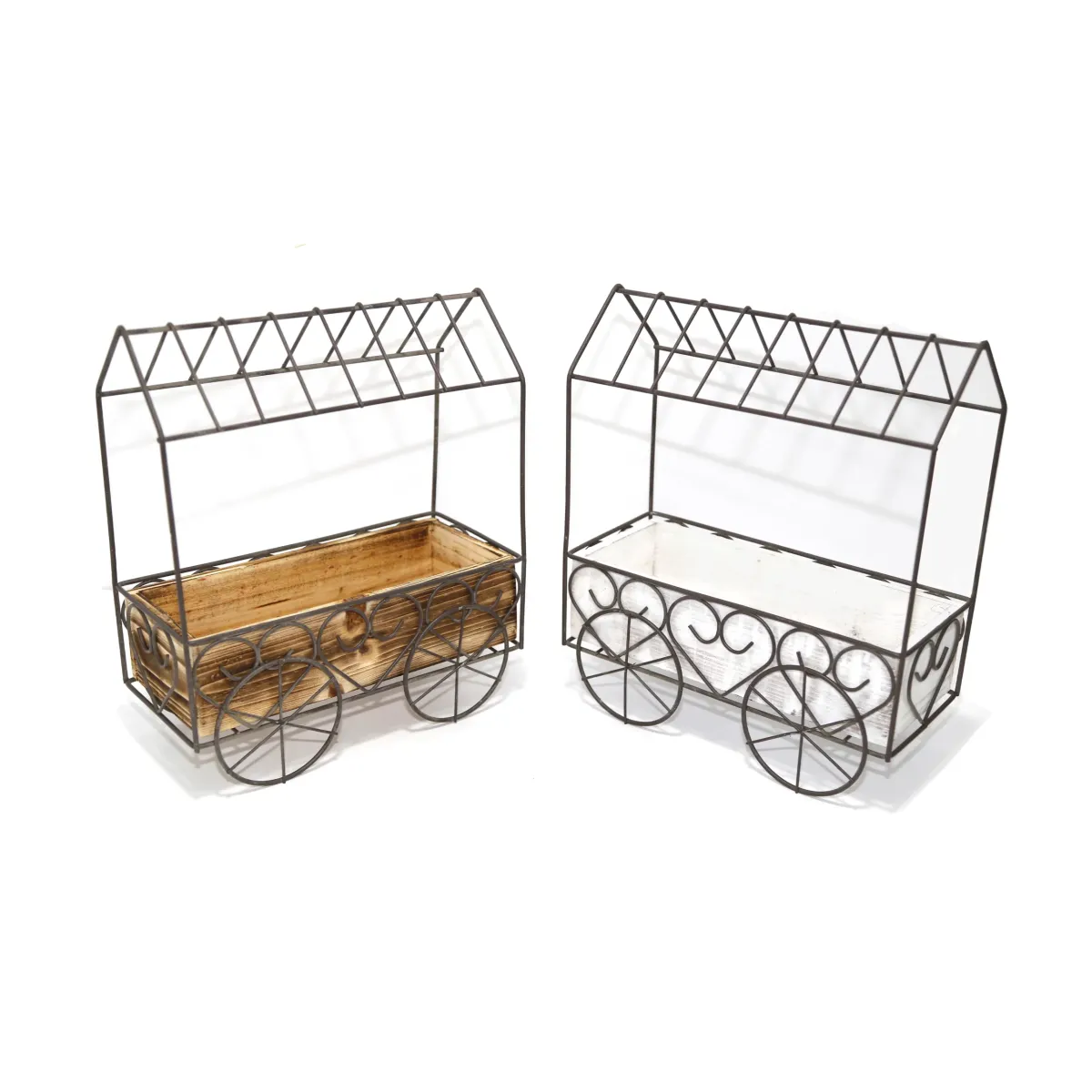 Wooden Vegetable Display with Metal Tent | Rustic Market‑Style Produce Stand