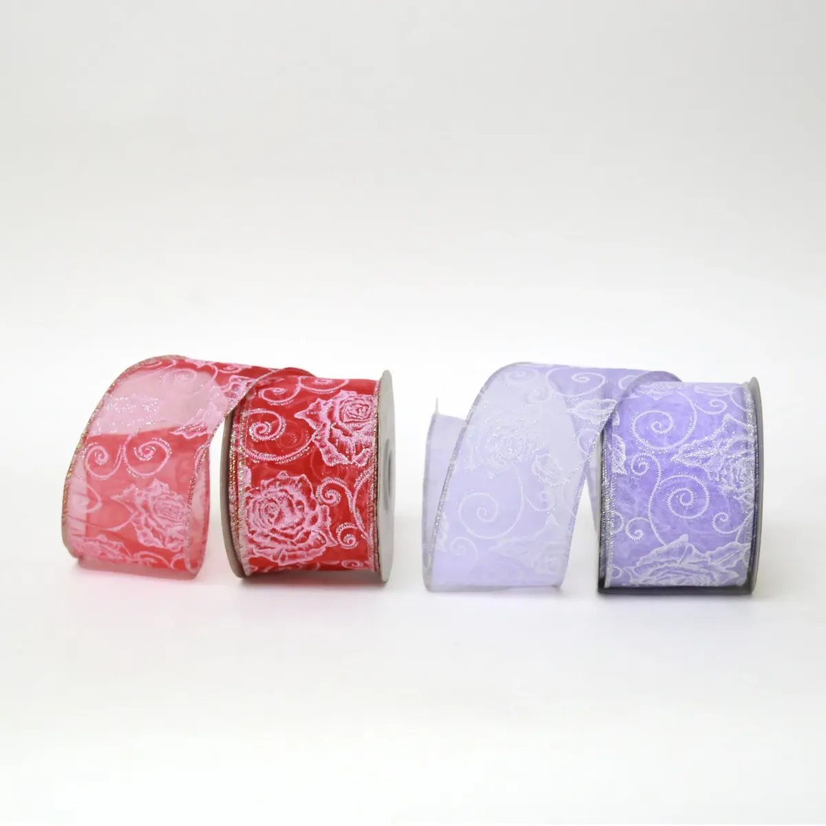 Outline Rose Organza Ribbon