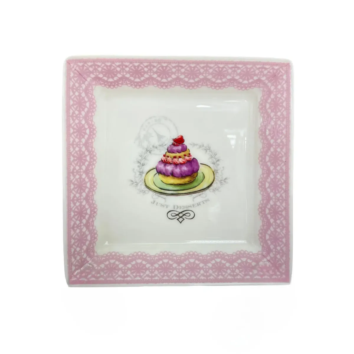 Square Cupcake Designed Plate