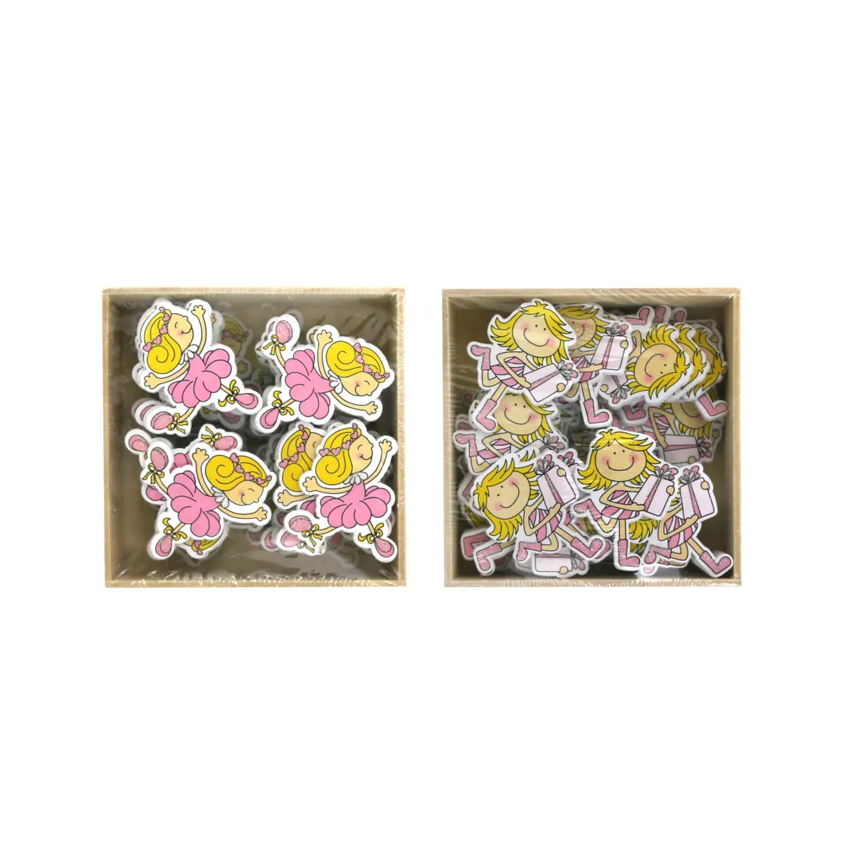 Pink Little Ballerina Girl Wooden Motif
