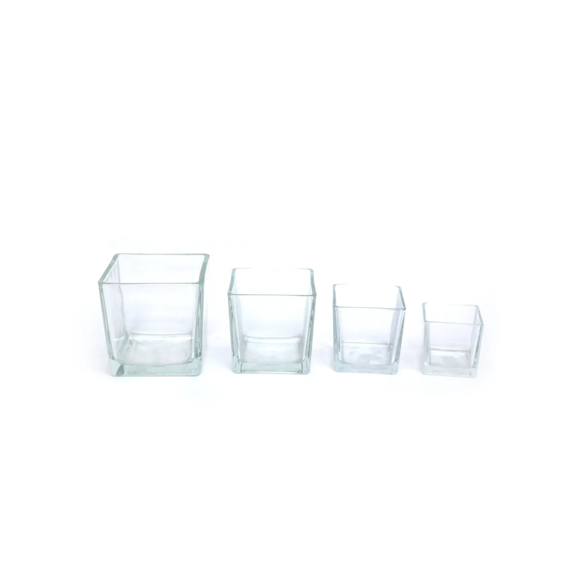 Transparent Cube Glass Pot