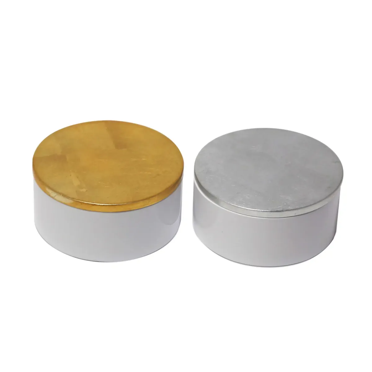 Ramadan Essentials: Decorative White Base Round Box for Elegant Storage