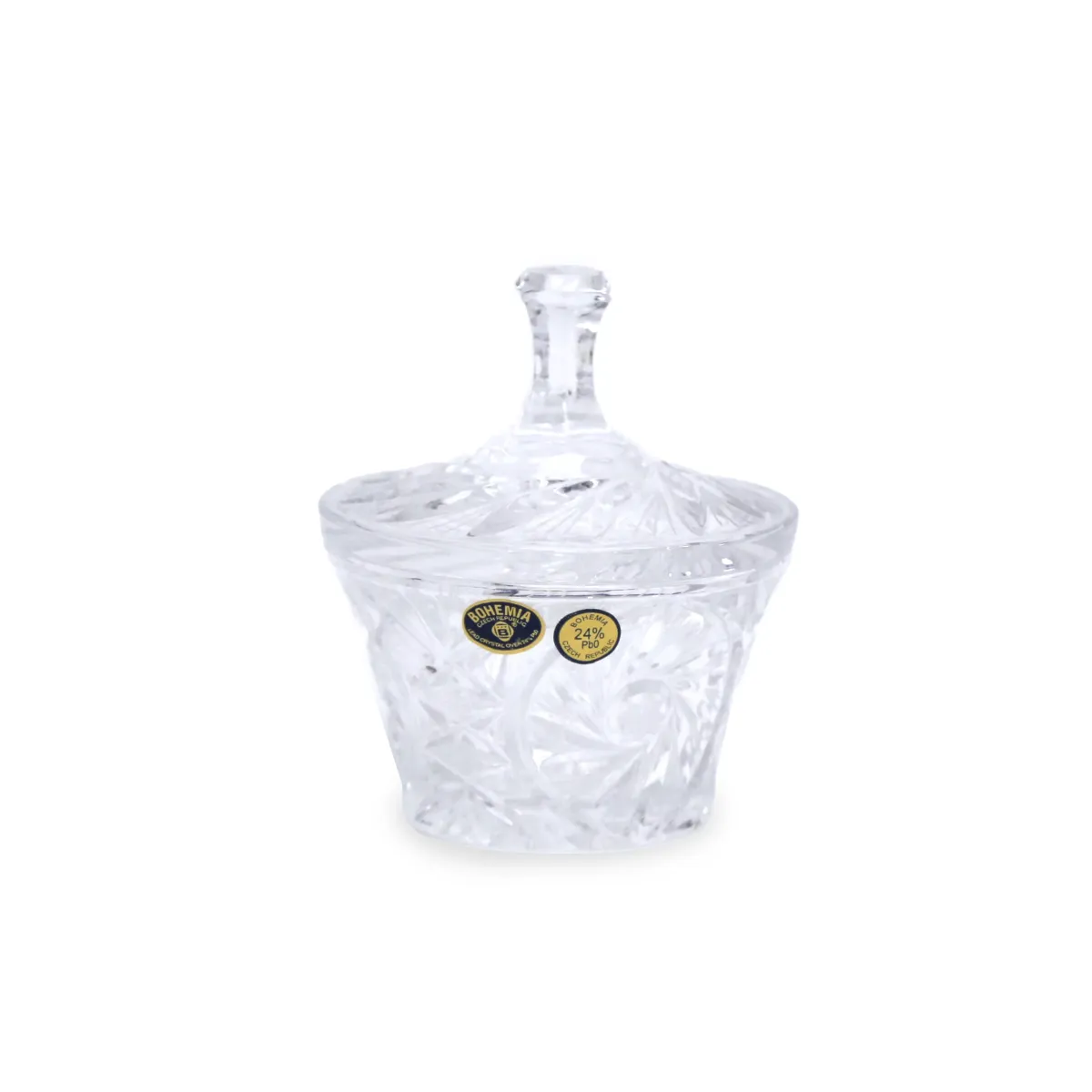 Transparent Bohemia Large Covered Candy Crystal Bowl – Grandeur for Your Sweet Treats!