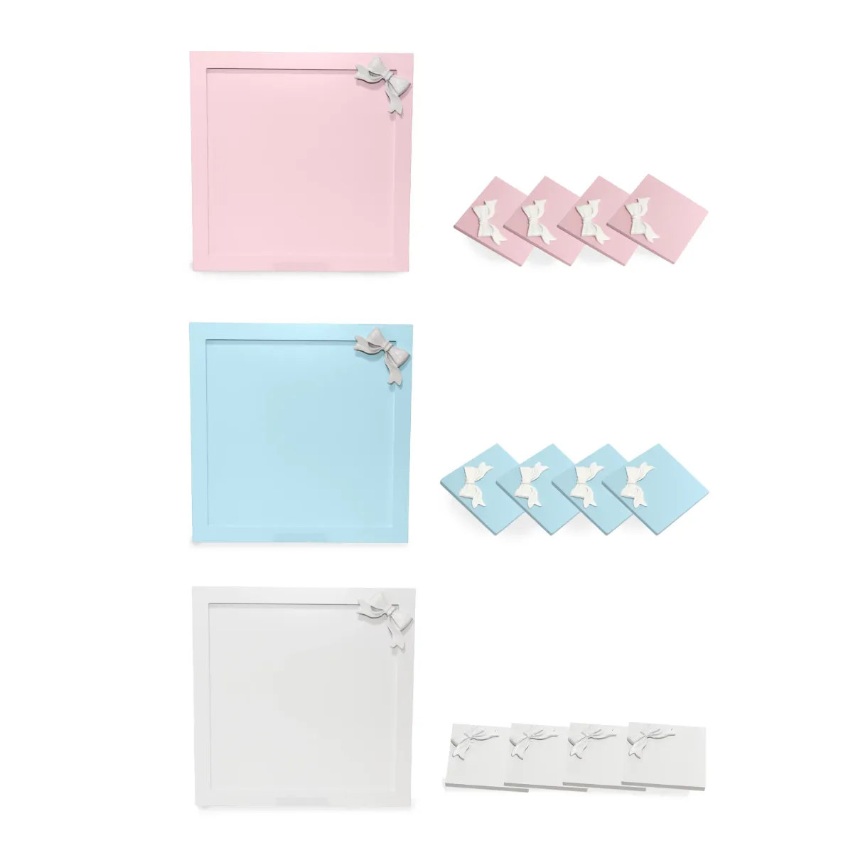 Square Tray & 4 Square Coaster Set | Stylish Serving & Drink Protection Combo