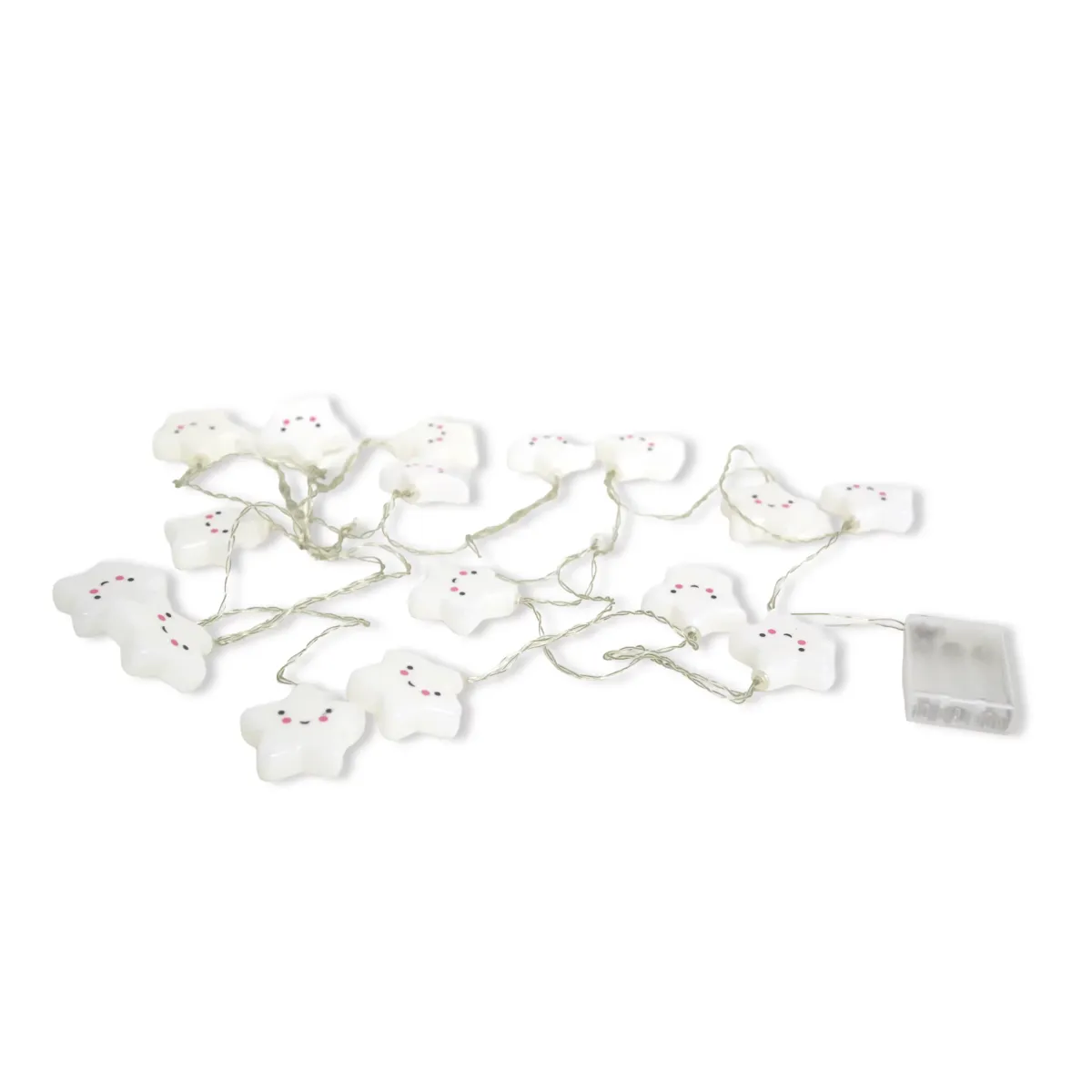 Chain Of White Smiley Star Light