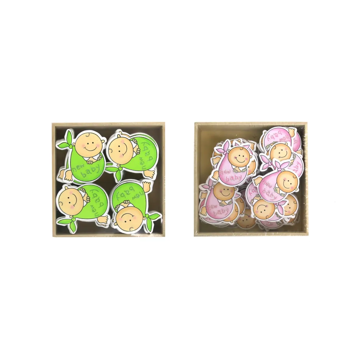 Baby In “New Born” Blanky Wooden Motif