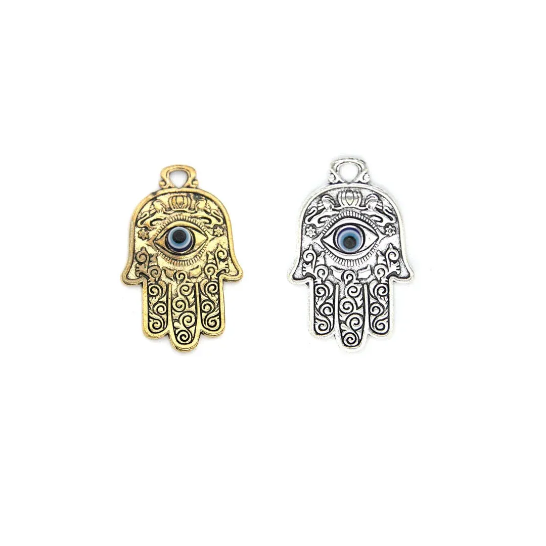 Mid Blue Eye Hand Palm Pendant – A Symbolic Charm for Protection and Style!