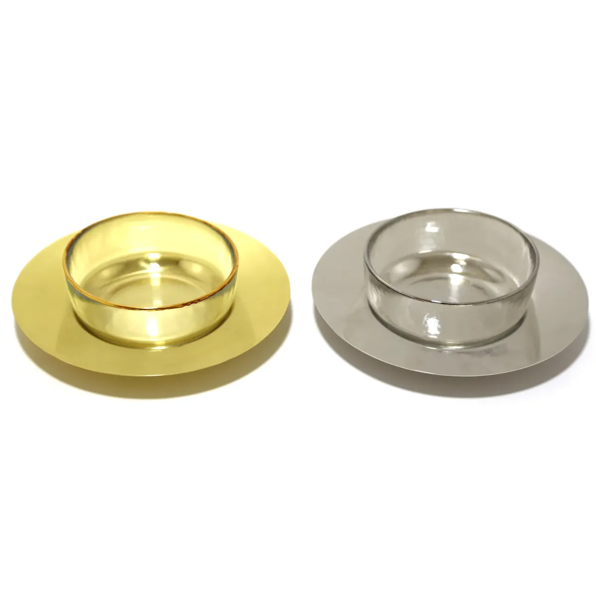 Coaster Set with Rimmed Glass Bowl for Serving