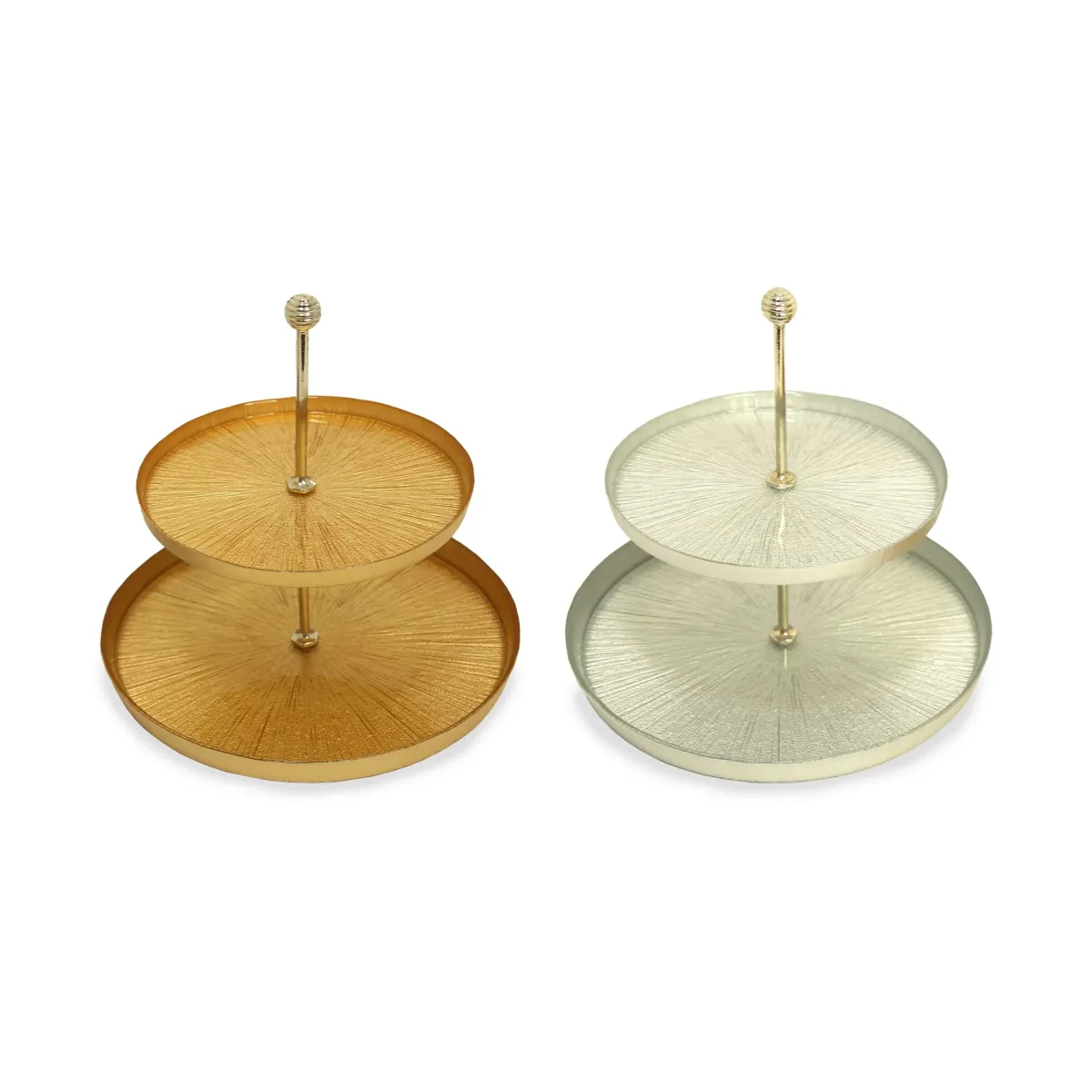 Two Levels Round Rexy Metallic Stand