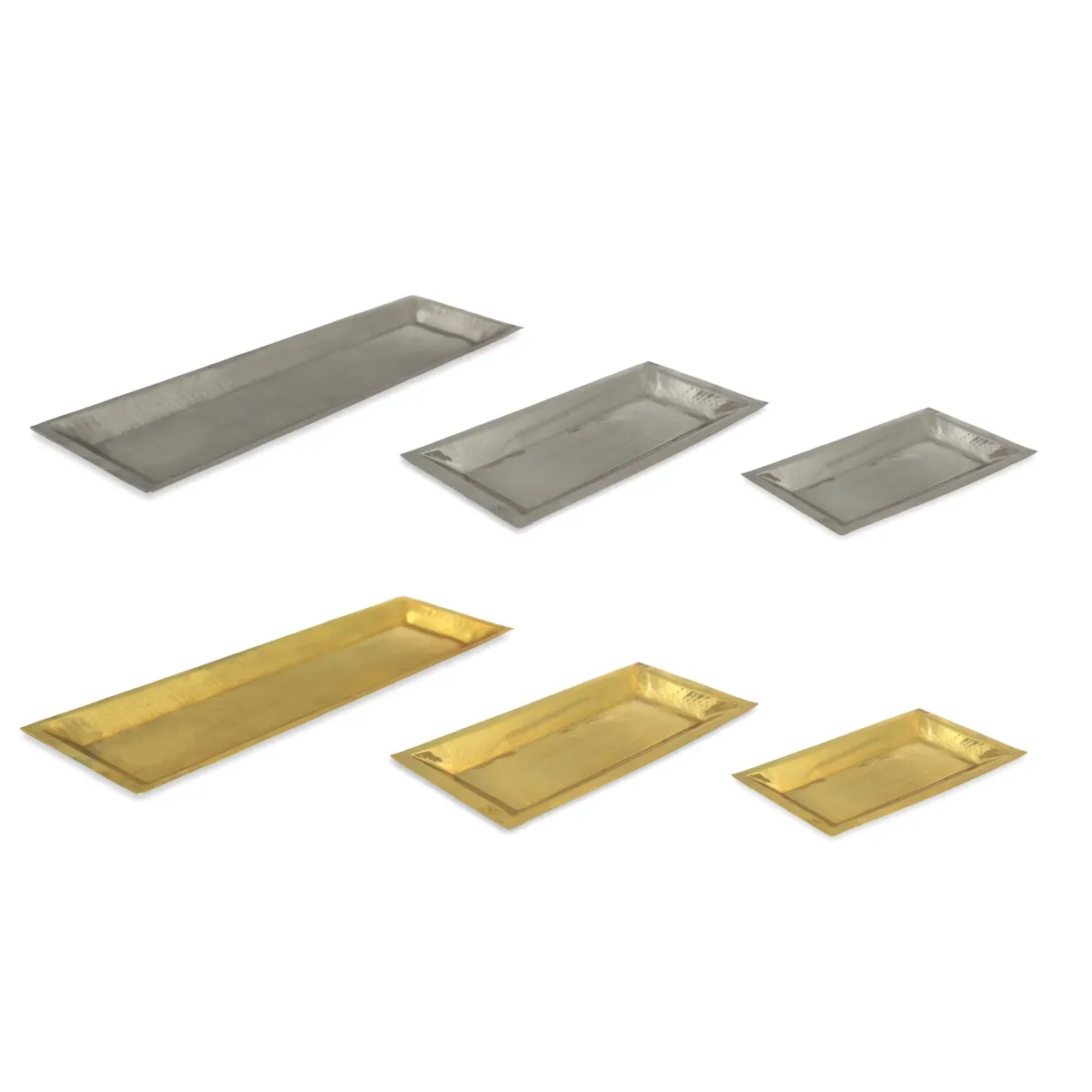 Stainless Steel Hammered Rect. Tray