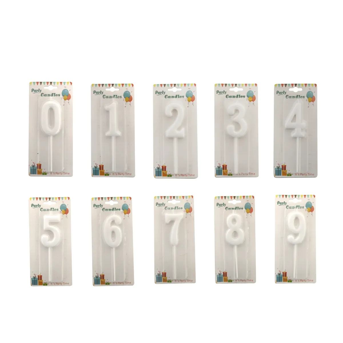 White Pick Style Number Party Candle – Mark Milestones with Elegant Simplicity!