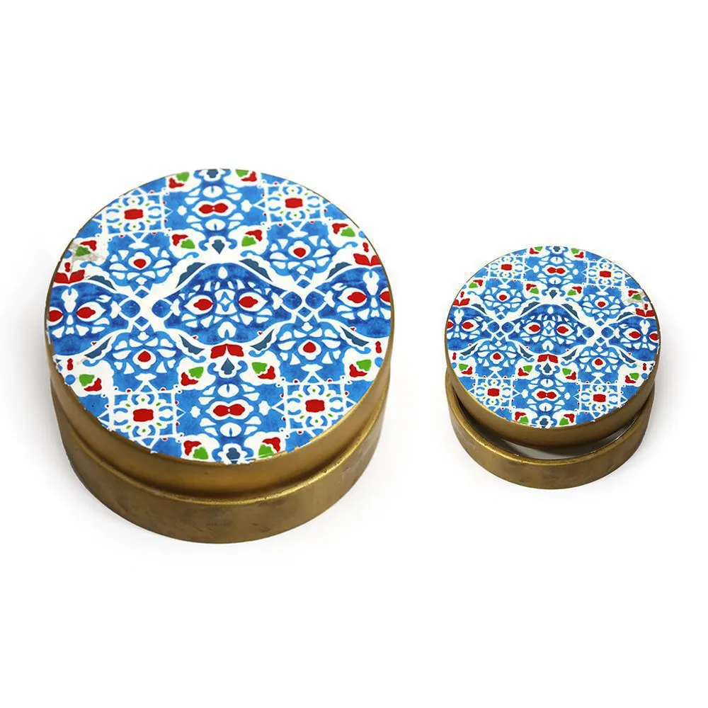 Ebru Round Ceramic Canister – Elegant Decorative Storage for Ramadan and Stylish Home Decor