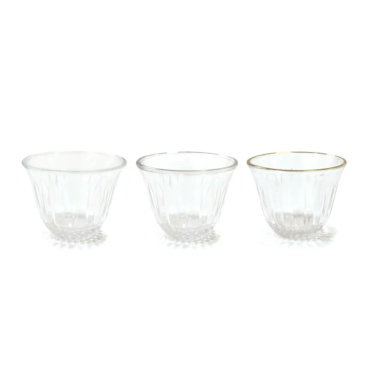Transparent Ribbed Pattern Coffee Cup Set of 12