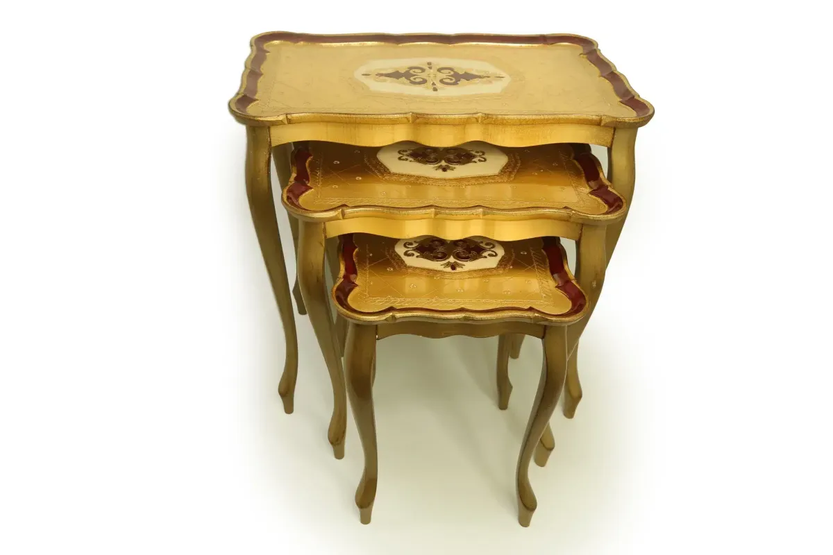 Designed Wooden Tables – Set of 3, Elegant Home Accent
