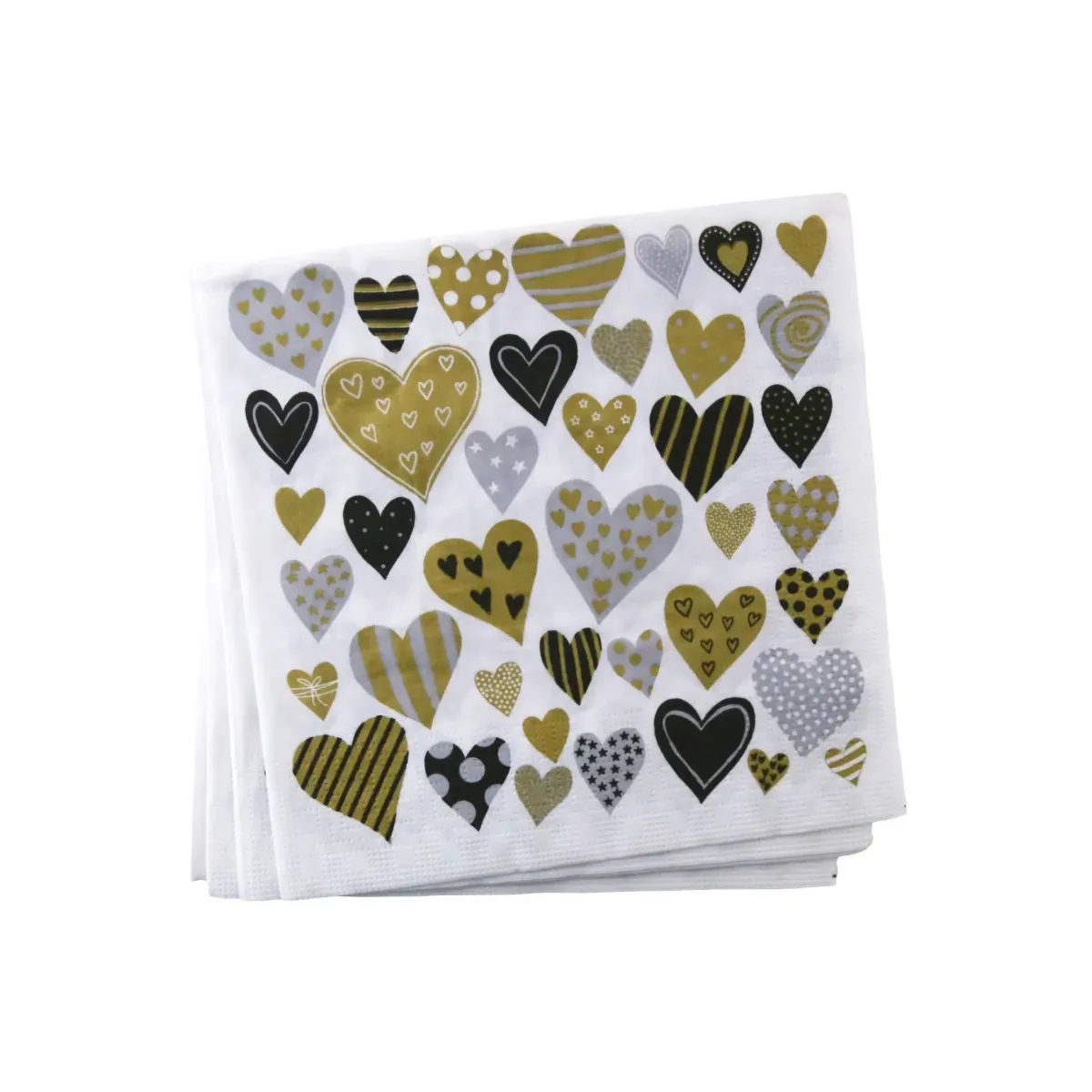 Golden Heart Pattern Napkin