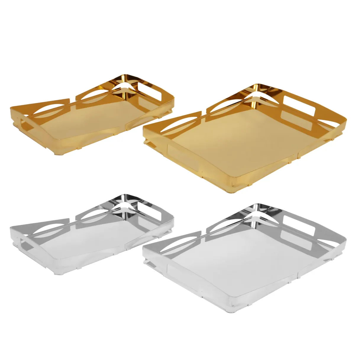 Iron Rectangular Tray with Decorative Edge