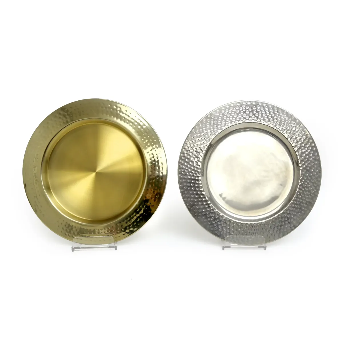 Gold Round Hammered Plate
