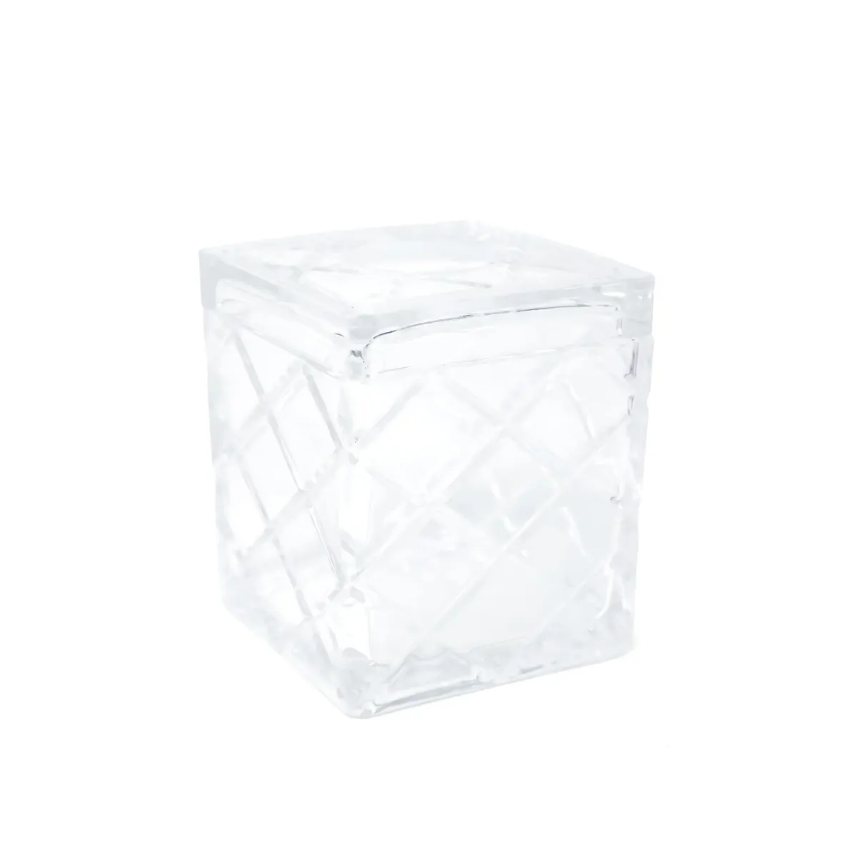 Diamond Pattern Cubic Glass Box