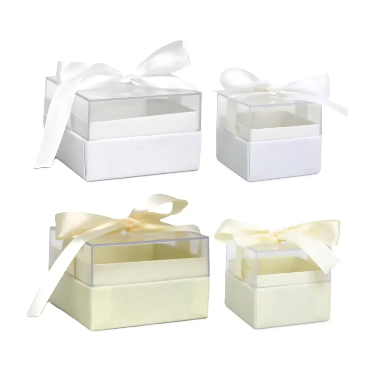 Square Acrylic Cover Velvet Base & Ribbon Box