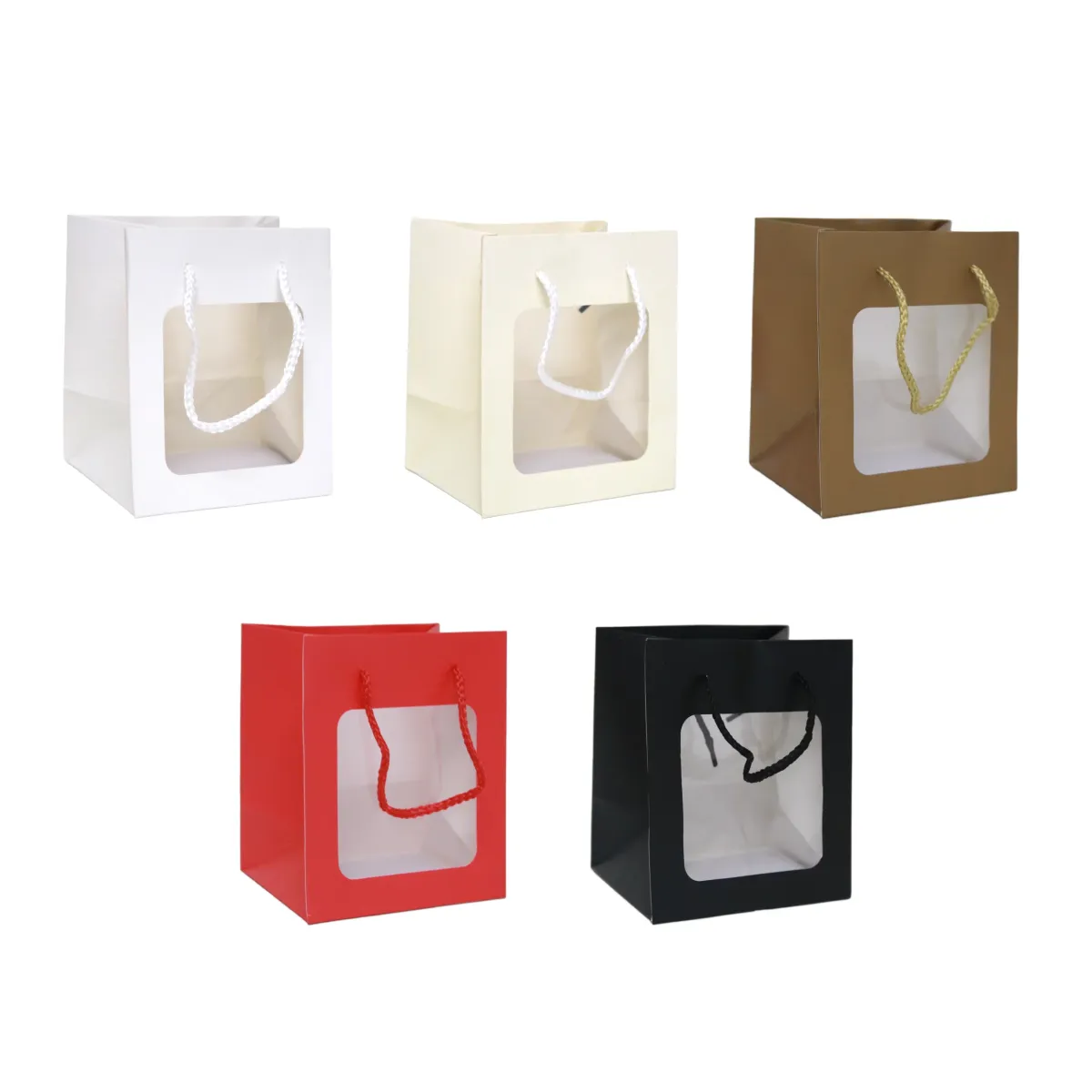 PVC Window Rope Handle Carton Bag
