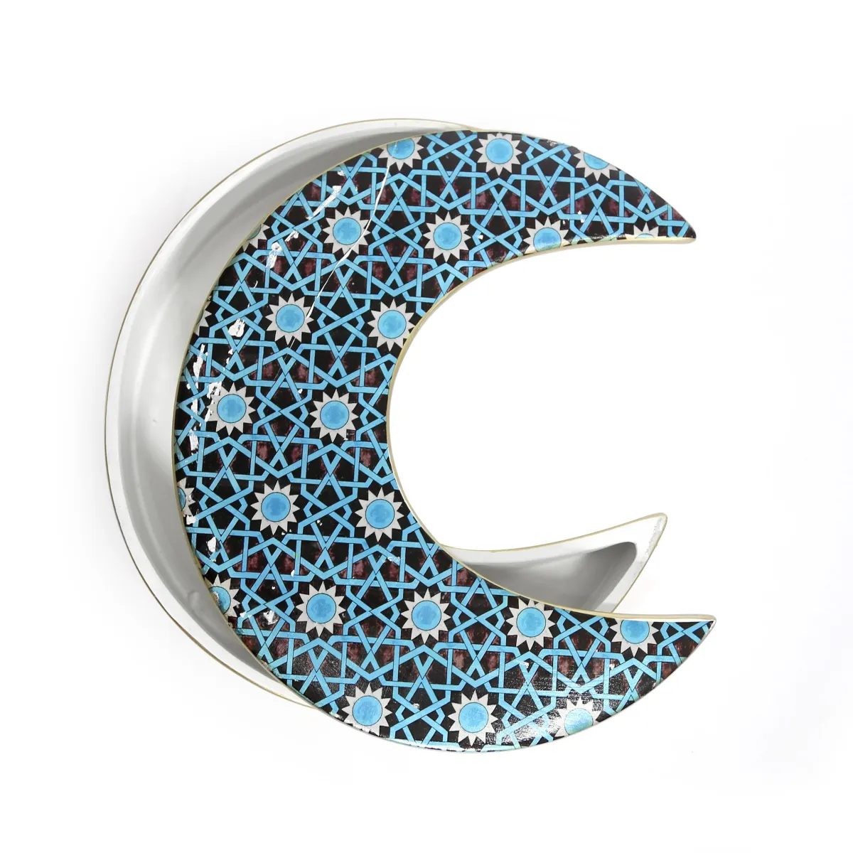 Pasha Moonshape Ceramic Canister – Decorative Freestanding Piece from the Exclusive Ramadan Collection