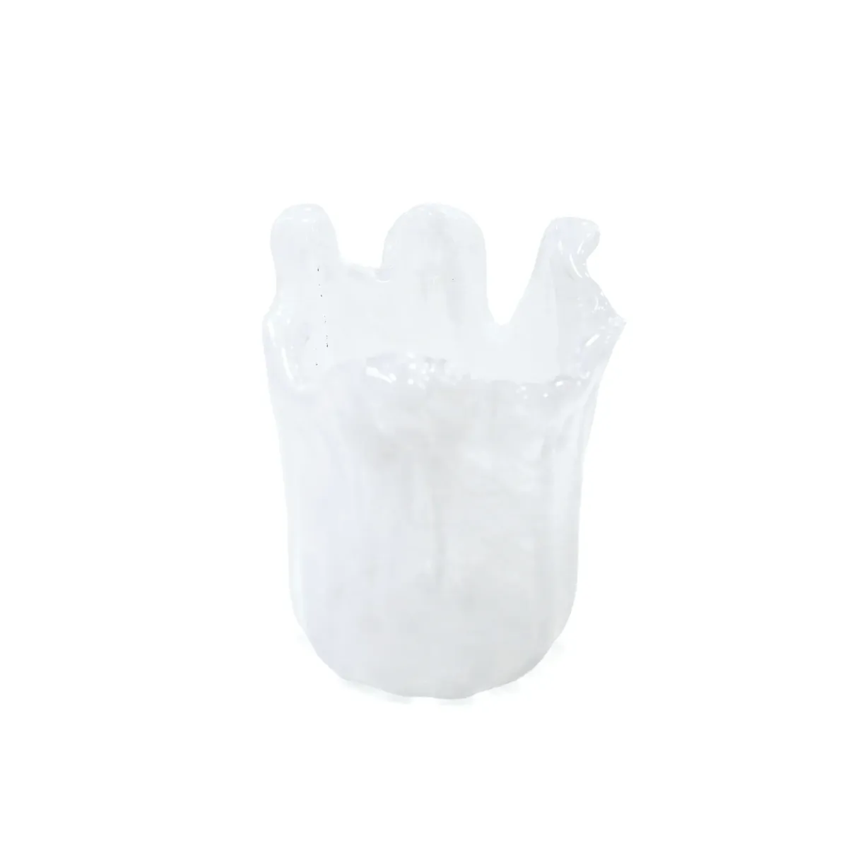 White Wavy Glass Vase – Modern Elegant Flower Vase
