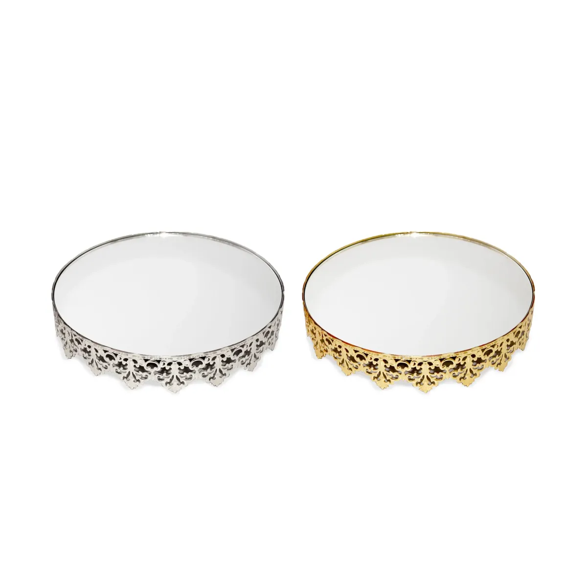 Round Crown Mirror Tray