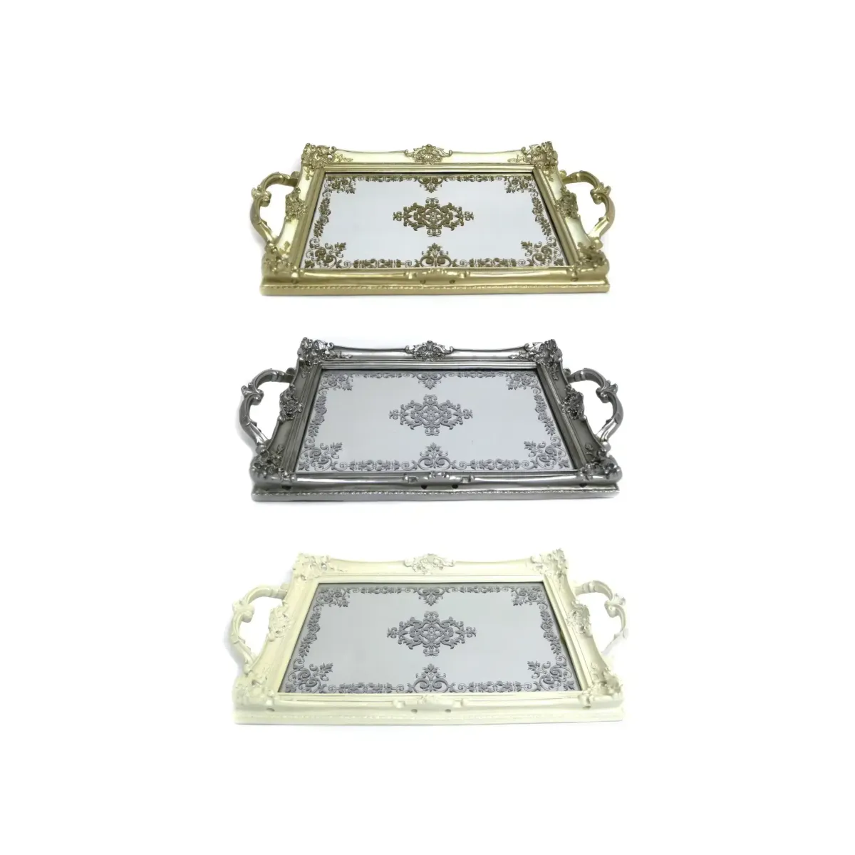 Mirror Base Rectangle Vintage Tray