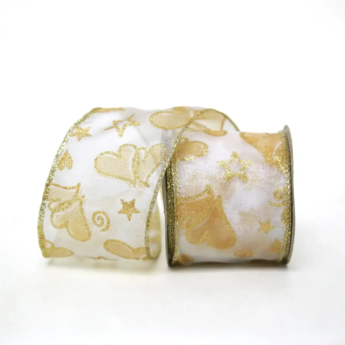 Glittered Heart & Stars Organza Ribbon