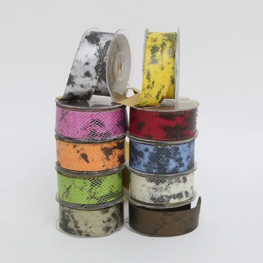 Snake Pattern Leather Ribbon