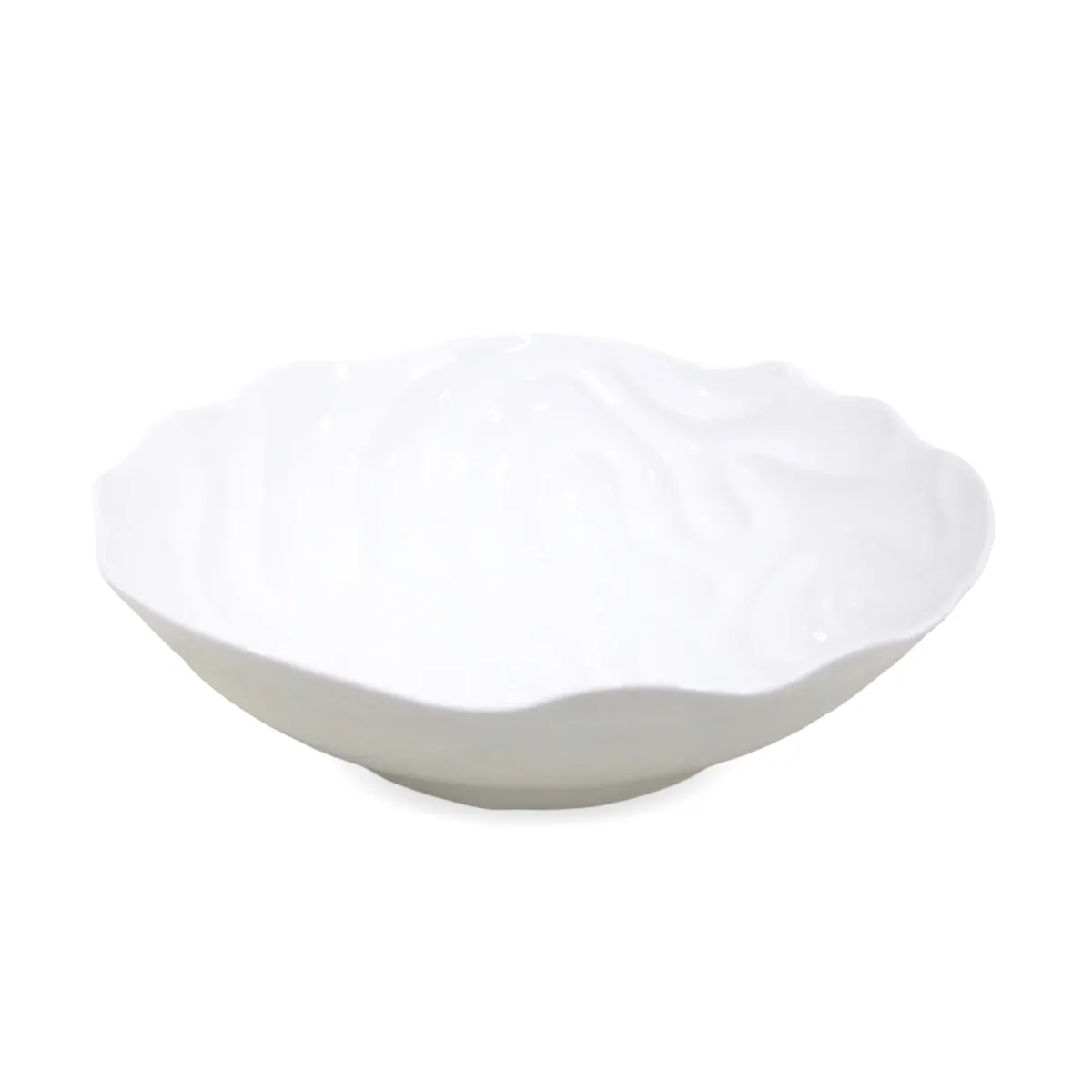 White Ocean Doodle Waves Ceramic Bowl