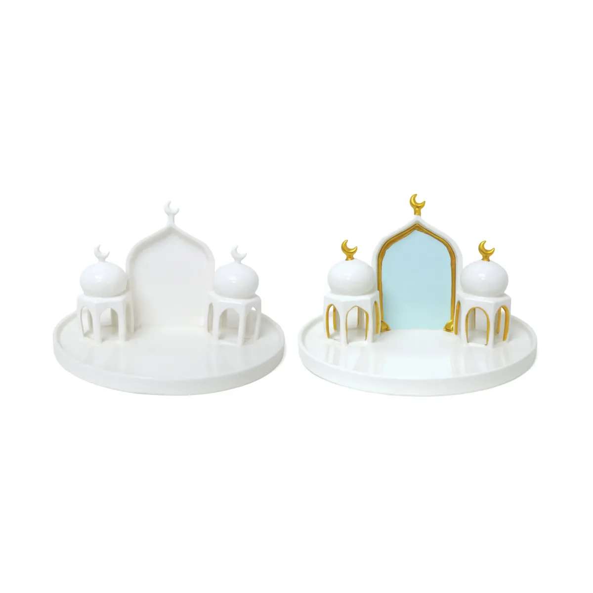 Dome Mosque Ceramic Tray – Elegant Islamic Serving Tray
