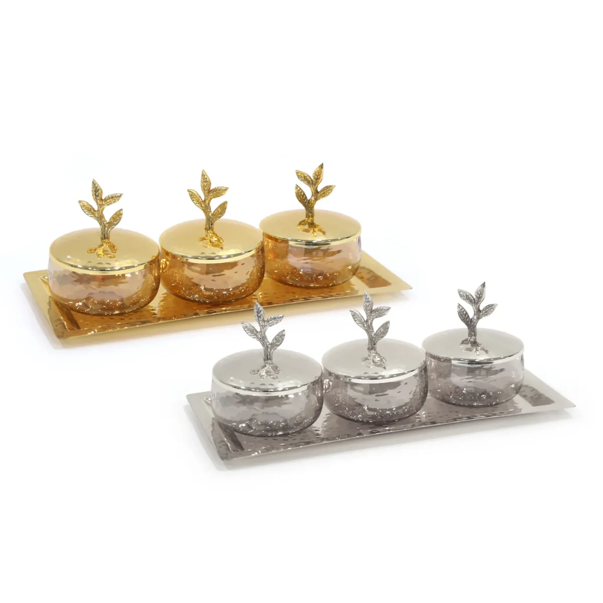 3 Glass Container Set with Tray and Lids