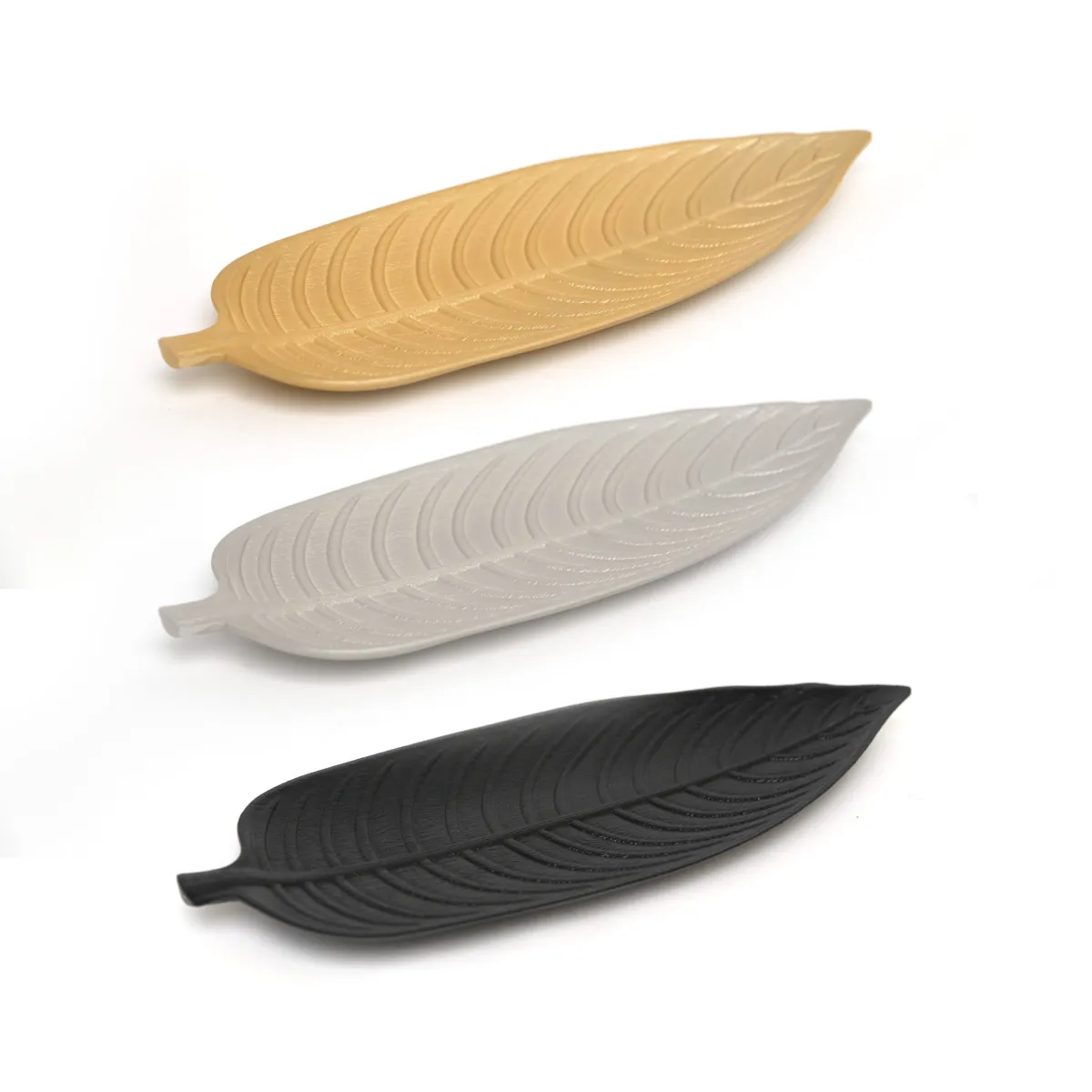 Silver Leaf Wooden Plate – Elegant Serving & Decor