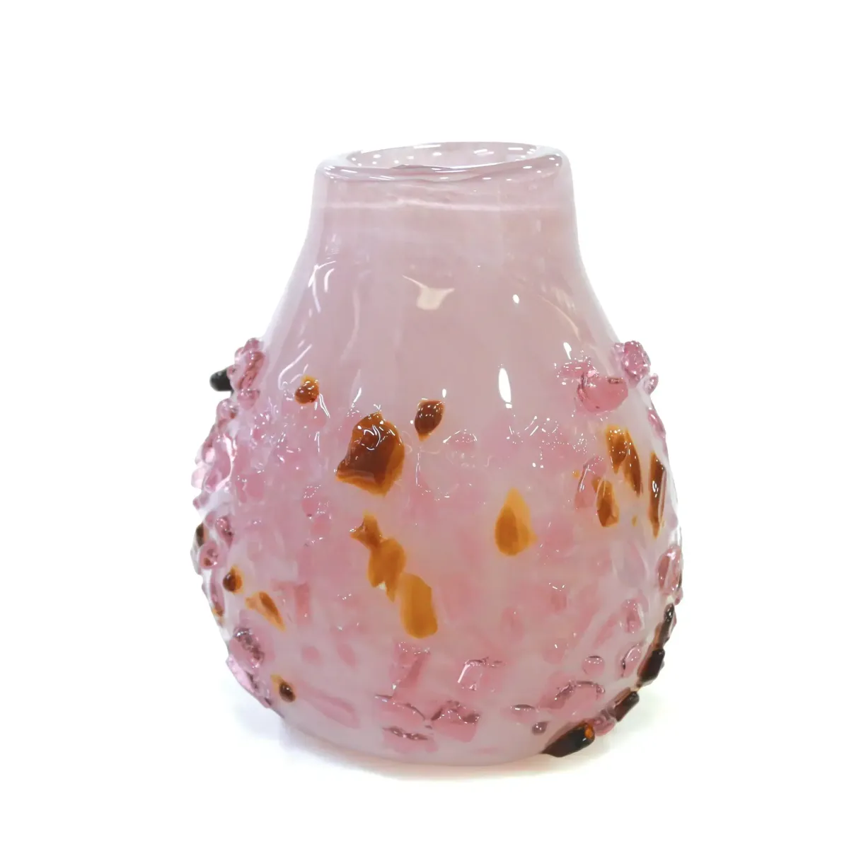 Pink Crystal Shapes Glass Vase