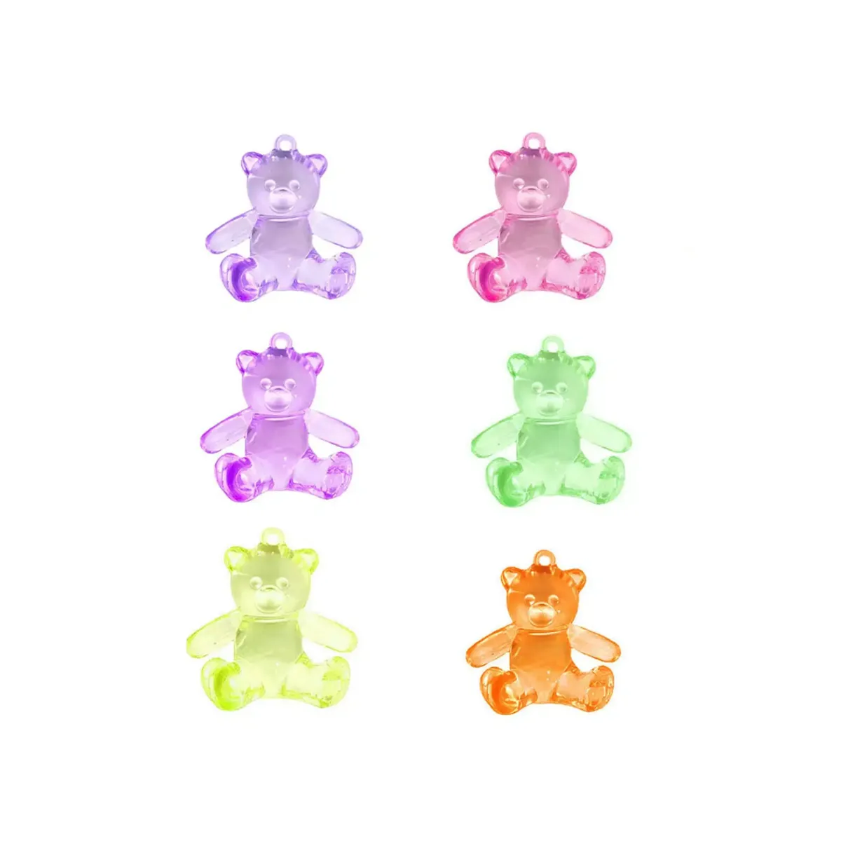 Transparent Sitting Teddy Bear Beads