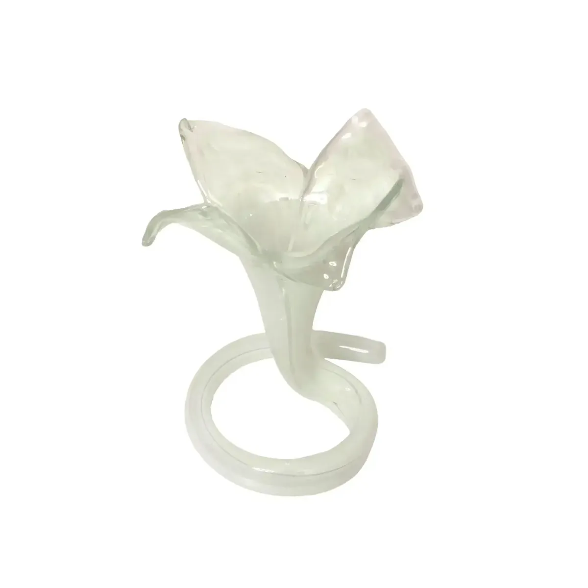 White Flower Spiral Base Candle Holder