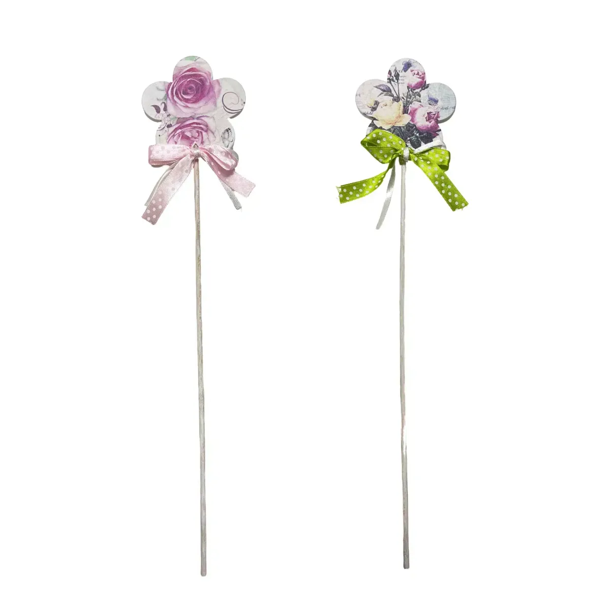 Rose Printed Flower Stick – Decorative Craft Pick