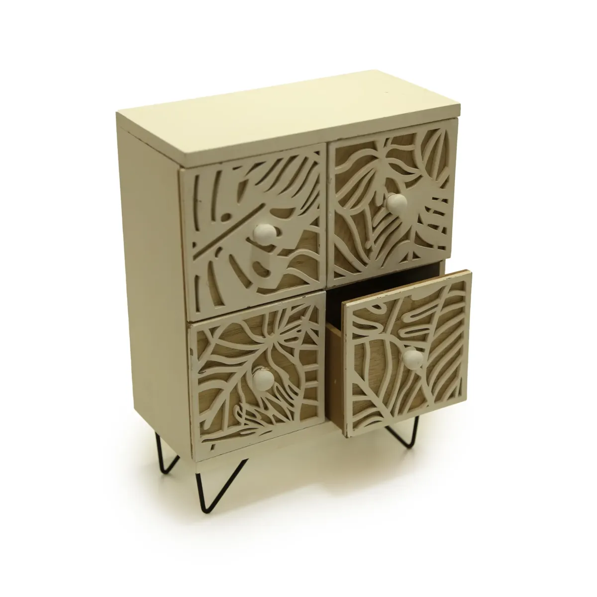 Leaves Design 4 Drawers Footed Closet