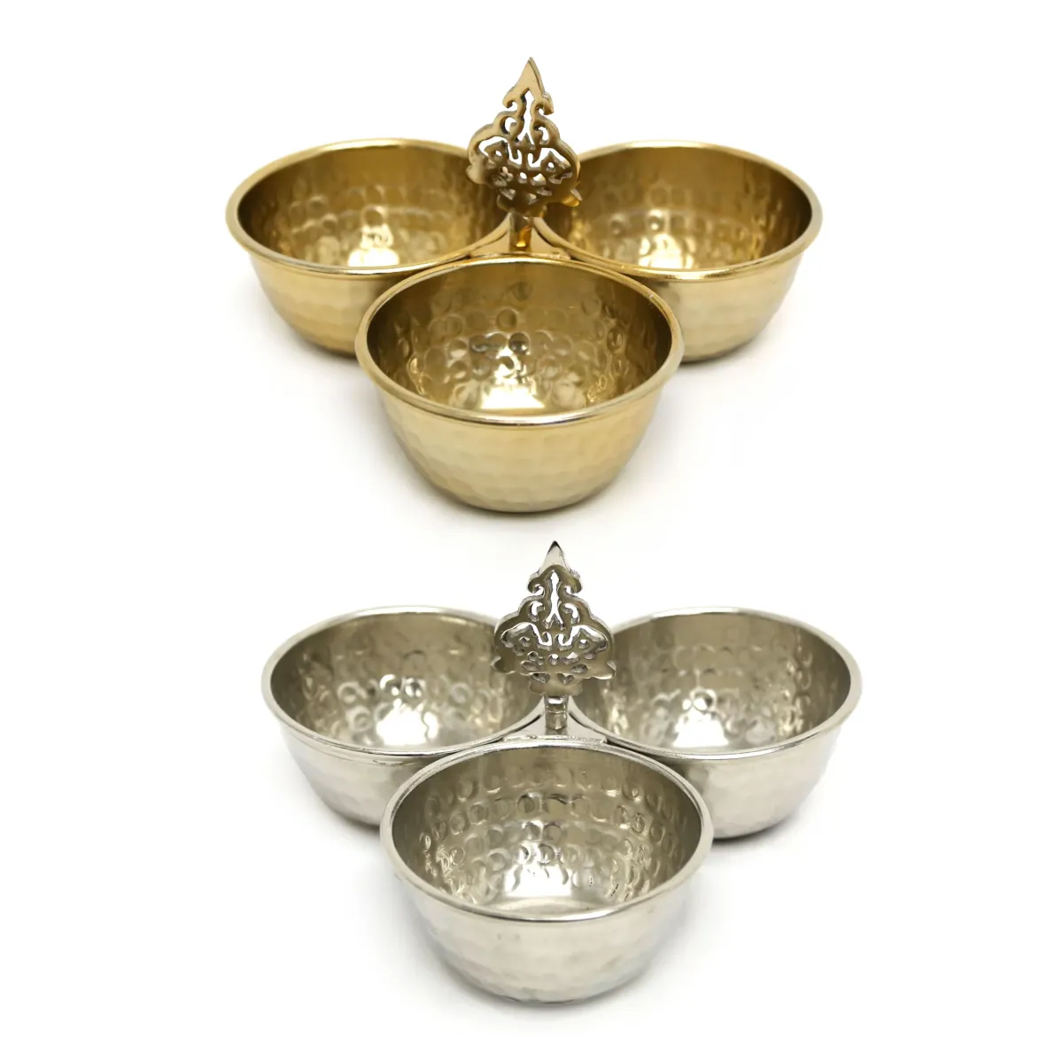 Divine Dishes: Three Section Turkish Delight Bowl with Handle for Ramadan