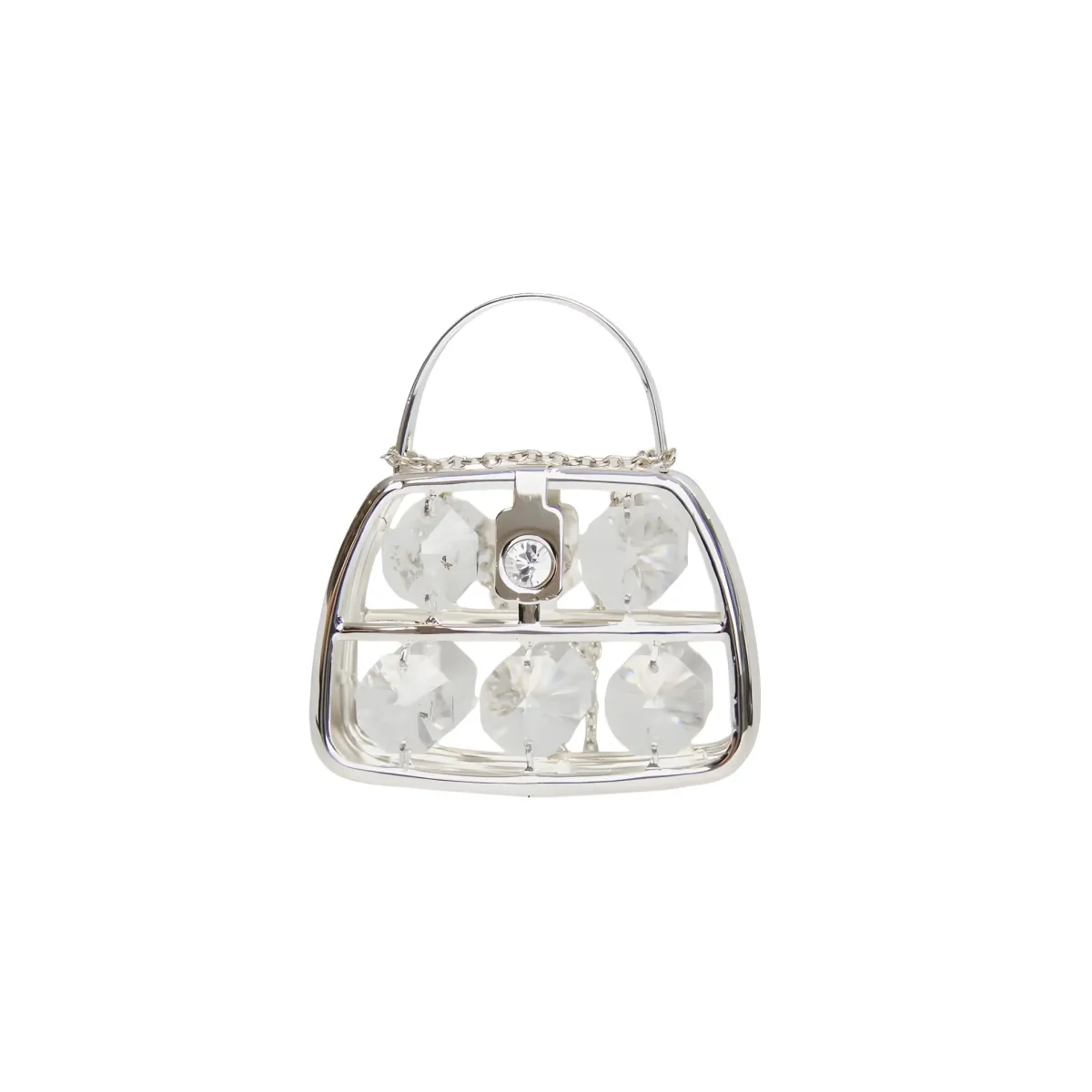 Silver Plated Purse Crystal Souvenir