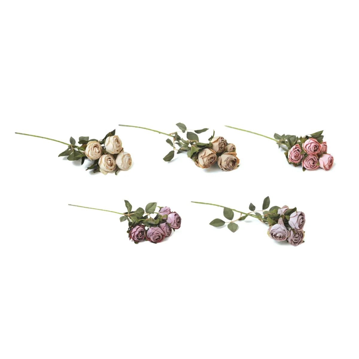 Five Pearl Roses Artificial Branch Elegant Decor