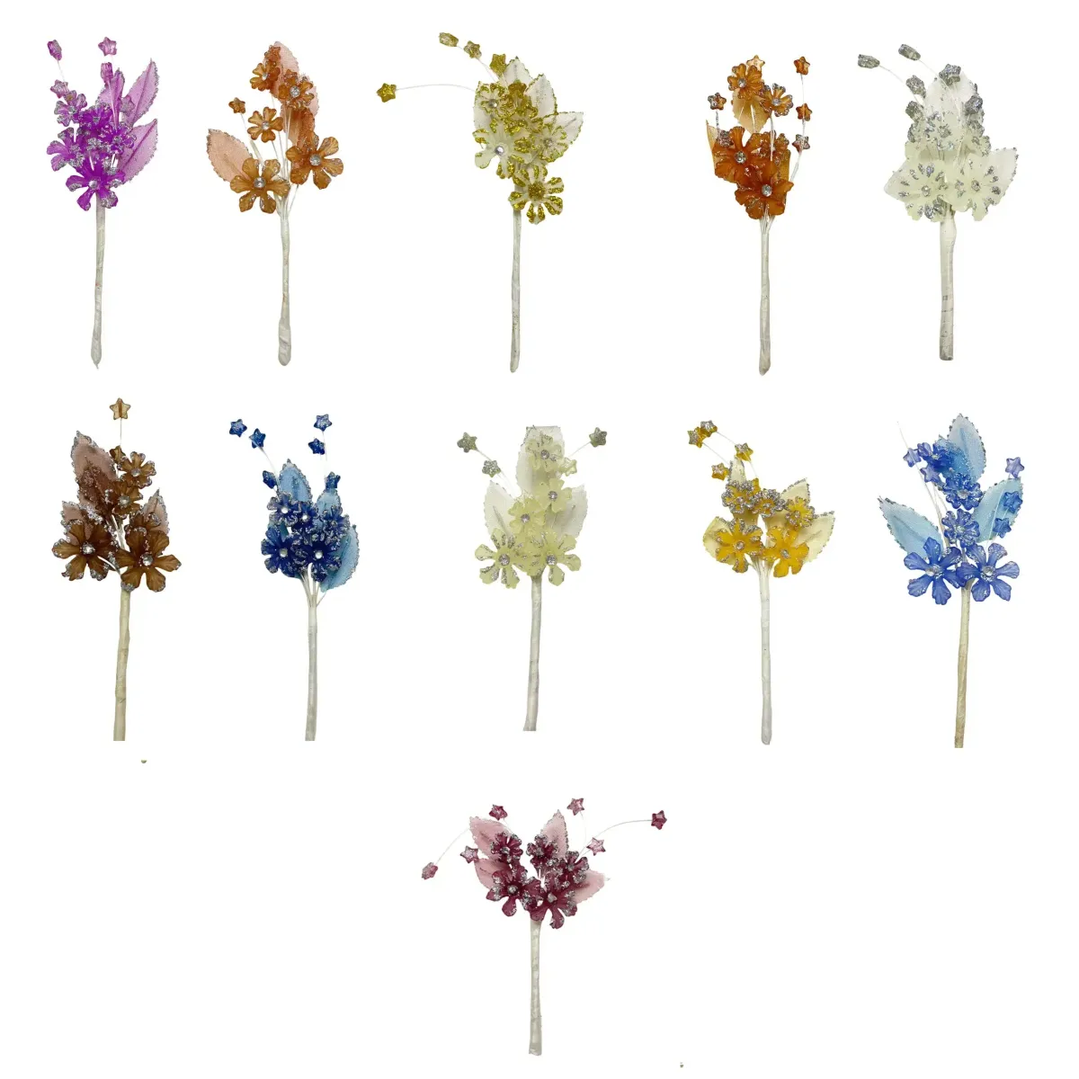Organza & Glass Flower Motif