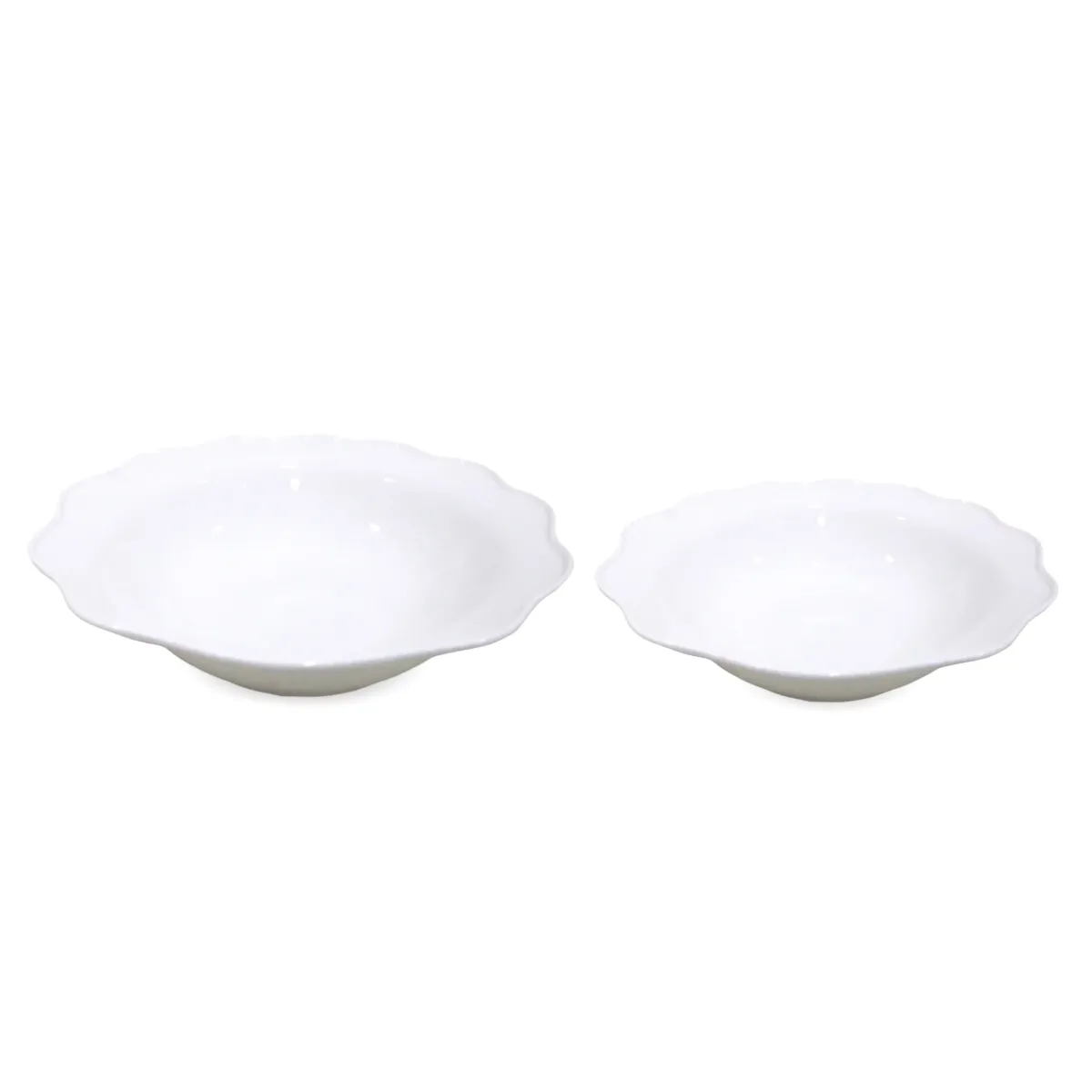 White Flower Round Ceramic Bowl