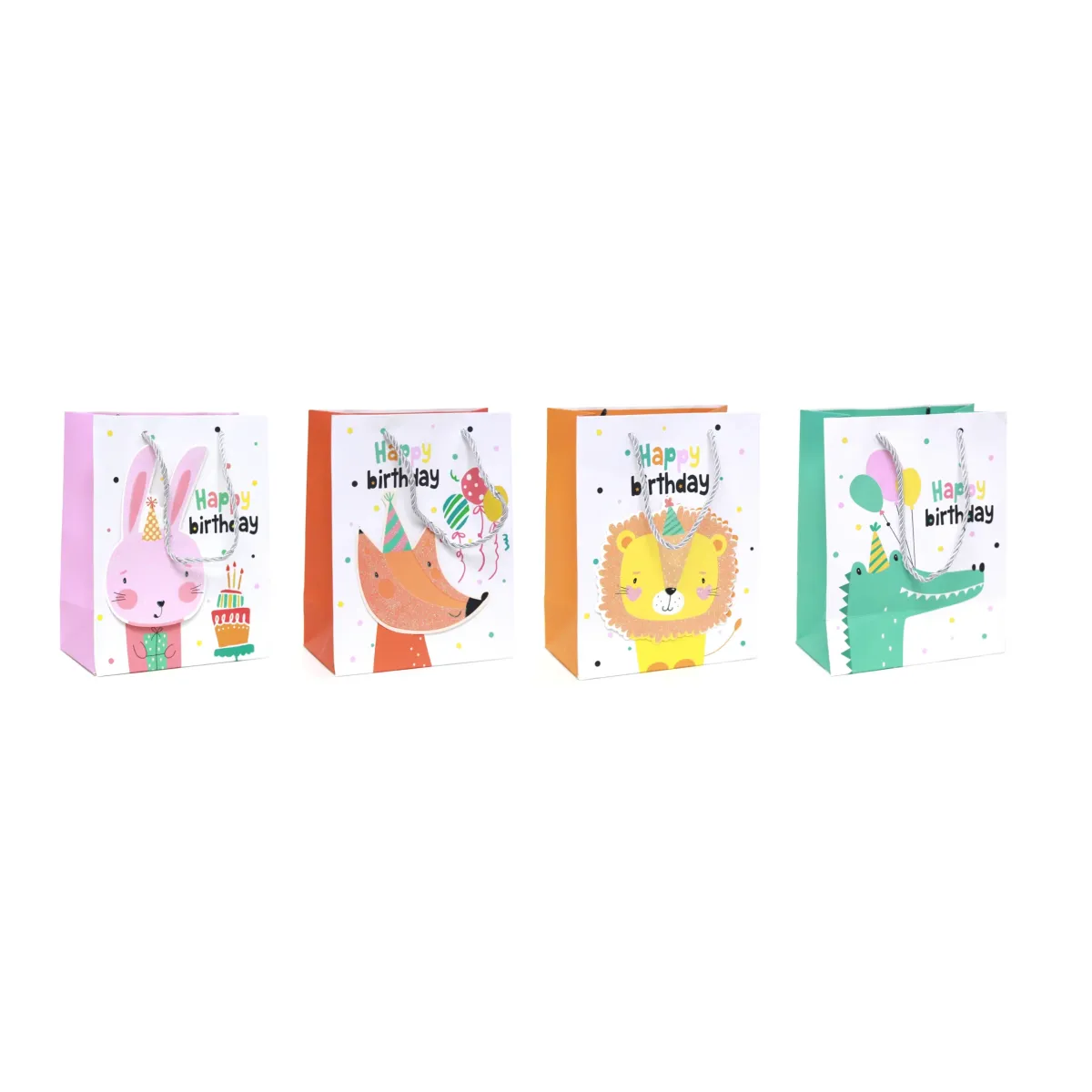 Happy Birthday Glitter Animals Gift Bag