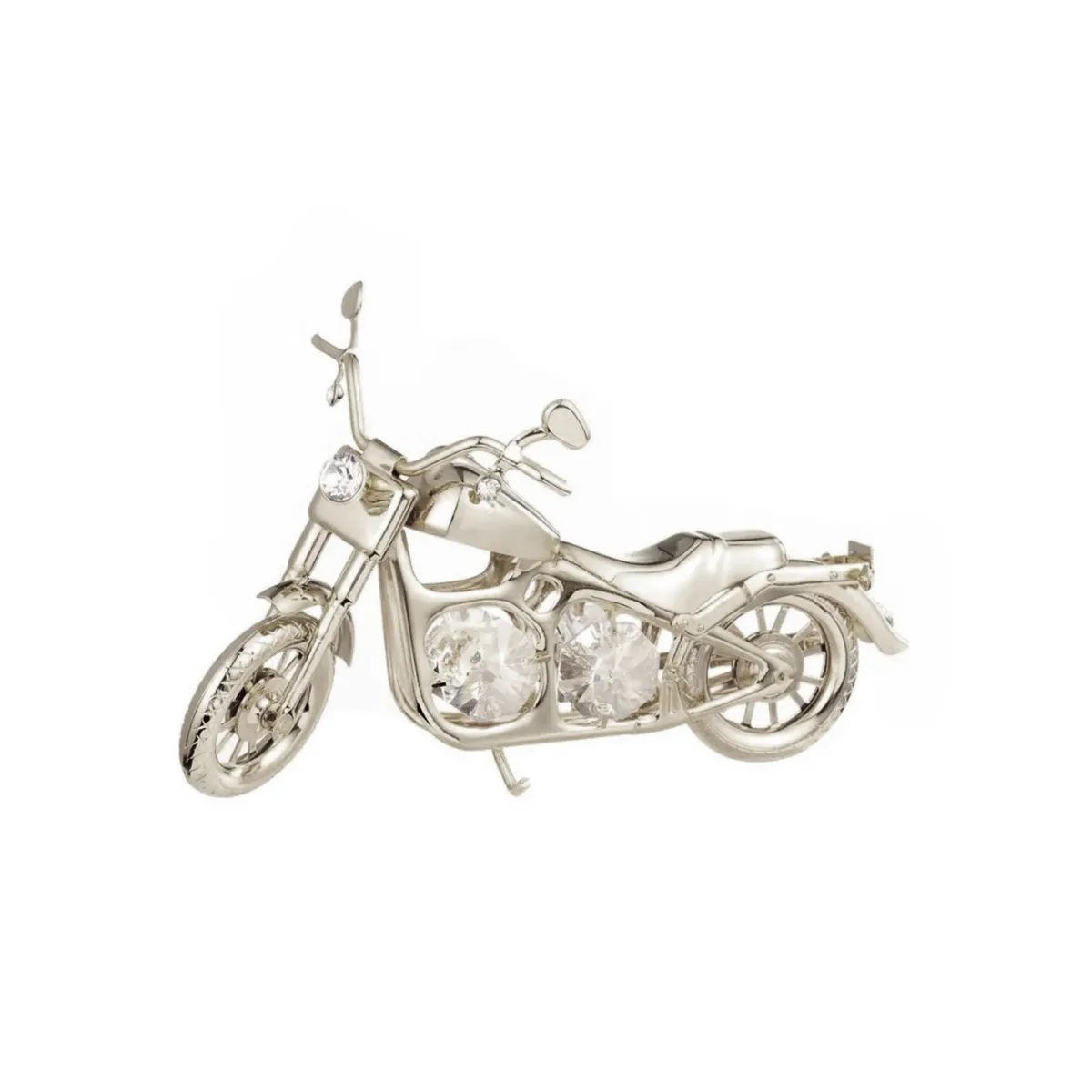 Silver Plated Motorcycle Crystal Souvenir