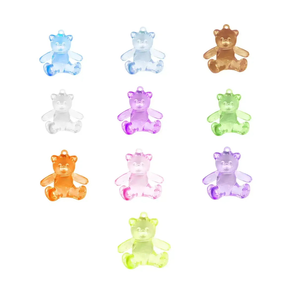 Transparent Sitting Teddy Bear Beads